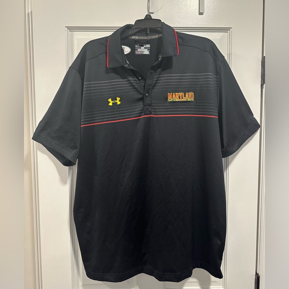 Men’s Under Armour Maryland Terrapins Black Polo XL Used